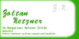 zoltan metzner business card